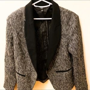 Mossimo Black White Silver Tweed Tuxedo Blazer